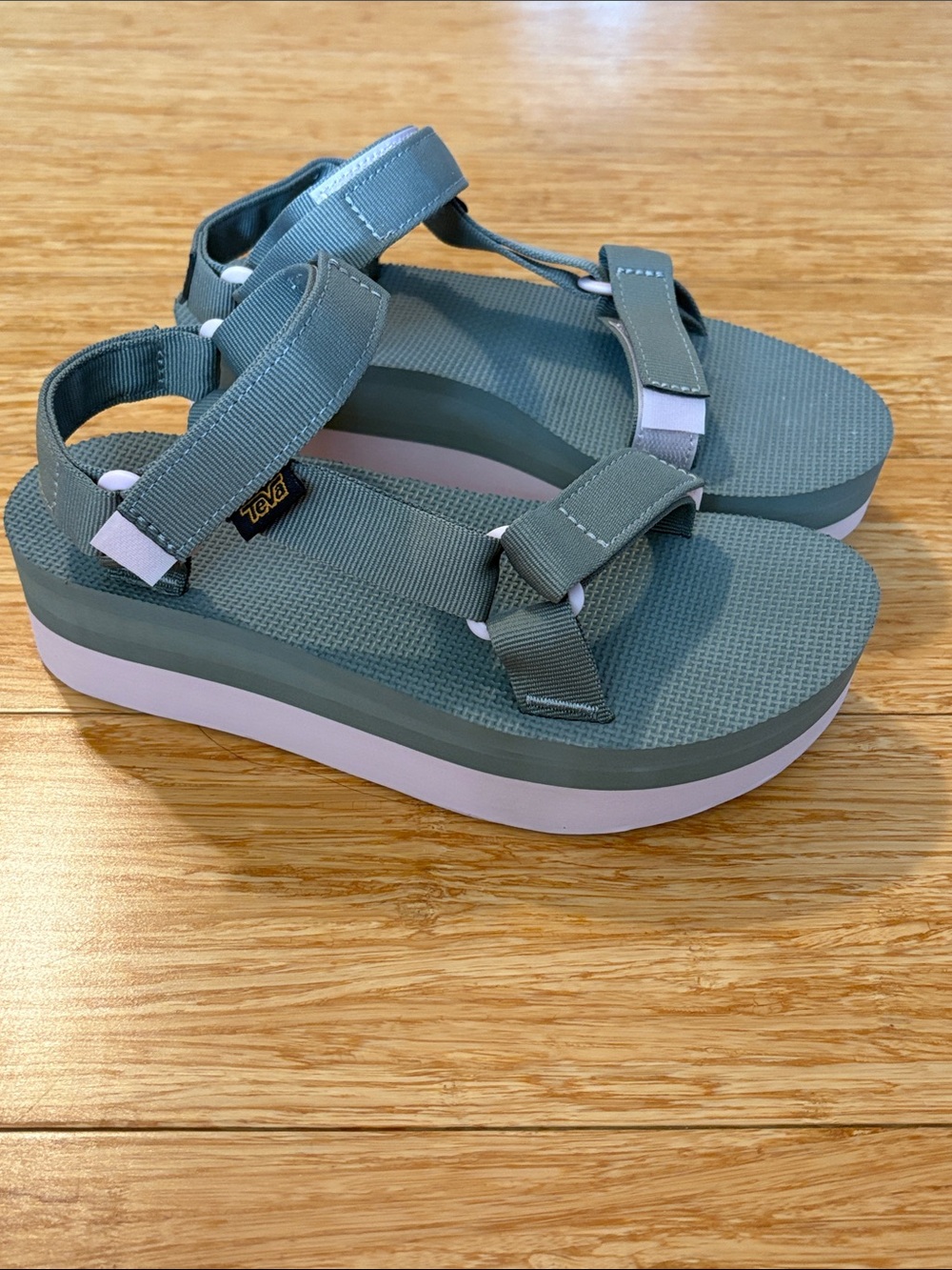 Teva Midform Universal Platform Sandals Wrought Iron Pearl Blue Size 7 NWOT